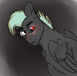 Size: 1118x1094 | Tagged: safe, artist:onyxdr, imported from derpibooru, oc, oc:glow stick, pegasus, pony, male, pegasus oc, prosthetic eye, prosthetics, scar, solo, stallion