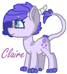 Size: 290x323 | Tagged: safe, artist:zoeytrent113, imported from derpibooru, oc, oc only, oc:crystal clarity, dracony, hybrid, kilalaverse, base used, claws, female, horns, interspecies offspring, name, offspring, parent:rarity, parent:spike, parents:sparity, simple background, white background