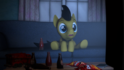 Size: 1600x900 | Tagged: safe, artist:tankfbi, imported from derpibooru, doctor whooves, time turner, pony, 3d, source filmmaker, watching tv
