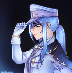 Size: 2800x2840 | Tagged: safe, artist:opal_radiance, imported from derpibooru, oc, oc:opal rosamond, human, clothes, humanized, military, snow, solo, suit