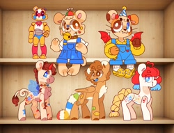 Size: 2868x2191 | Tagged: safe, artist:cocopudu, imported from derpibooru, oc, oc only, earth pony, pegasus, pony, unicorn, fnaf oc, furry, furry oc