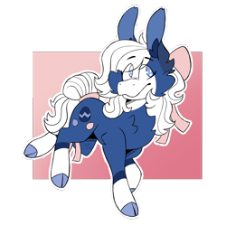 Size: 2000x2000 | Tagged: safe, artist:caprania, imported from derpibooru, oc, oc:daisy, earth pony, pony, bow, cloven hooves, female, hair bow, mare, solo
