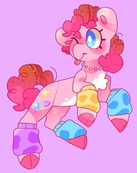 Size: 1620x2048 | Tagged: safe, artist:cocopudu, imported from derpibooru, pinkie pie, earth pony, pony, clothes, cloven hooves, leg warmers, solo
