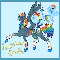 Size: 2048x2048 | Tagged: safe, artist:calzonedraws, imported from derpibooru, rainbow dash, pegasus, pony, redesign, solo