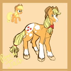 Size: 2048x2048 | Tagged: safe, artist:calzonedraws, imported from derpibooru, applejack, earth pony, pony, redesign, solo