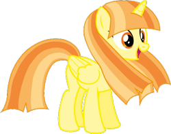 Size: 564x442 | Tagged: safe, artist:ncolque, imported from derpibooru, oc, oc:daylight shine, alicorn, pony, multicolored mane, multicolored tail, simple background, smiling, tail, transparent background, vector
