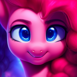 Size: 512x512 | Tagged: safe, imported from derpibooru, pinkie pie, earth pony, pony, ai content, ai generated, bust, female, mare, portrait, solo
