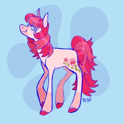 Size: 900x900 | Tagged: safe, artist:beyhr, imported from derpibooru, oc, oc only, earth pony, pony, flower, solo