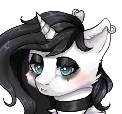 Size: 1700x1600 | Tagged: safe, artist:peachfairylights, imported from derpibooru, pony, choker, collar, ear piercing, earring, goth, heart, jewelry, piercing