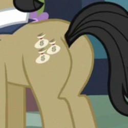 Size: 720x720 | Tagged: safe, imported from derpibooru, screencap, filthy rich, pony, butt, cropped, male, pictures of butts, plot, stallion