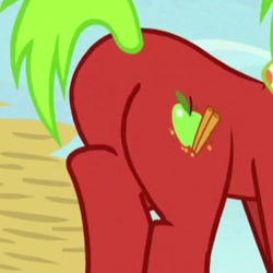 Size: 720x720 | Tagged: safe, imported from derpibooru, screencap, apple cinnamon, pony, butt, cropped, pictures of butts, plot