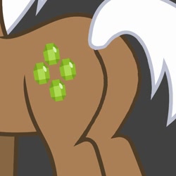 Size: 720x720 | Tagged: safe, imported from derpibooru, screencap, mochaccino, rare find, pony, unicorn, butt, cropped, cutie mark, gemstones, male, pictures of butts, plot, stallion