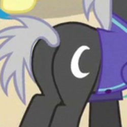 Size: 720x720 | Tagged: safe, imported from derpibooru, screencap, dark moon, graphite, pony, butt, cropped, male, pictures of butts, plot, stallion