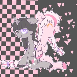 Size: 2000x2000 | Tagged: safe, artist:orcabunnies, imported from derpibooru, oc, oc only, earth pony, original species, plush pony, pony, unicorn, conjoined, conjoined twins, duo, plushie