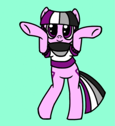 Size: 573x627 | Tagged: safe, artist:thedragenda, imported from derpibooru, oc, oc:ace, pony, animated, ask-acepony, bipedal, caramelldansen, gif, green background, simple background, solo