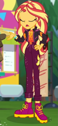 Size: 351x755 | Tagged: safe, imported from derpibooru, screencap, sunset shimmer, human, equestria girls, equestria girls series, sunset's backstage pass!, spoiler:eqg series (season 2), clothes, female, jacket, music festival outfit