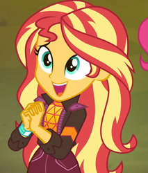 Size: 917x1075 | Tagged: safe, imported from derpibooru, screencap, sunset shimmer, human, equestria girls, equestria girls series, sunset's backstage pass!, spoiler:eqg series (season 2), clothes, female, jacket, music festival outfit