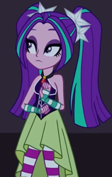 Size: 343x543 | Tagged: safe, imported from derpibooru, screencap, aria blaze, human, equestria girls, rainbow rocks, bare shoulders, clothes, dress, female, sleeveless, solo