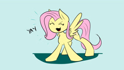 Size: 3200x1800 | Tagged: safe, artist:bl1nky, imported from derpibooru, fluttershy, pegasus, pony, eyes closed, yay