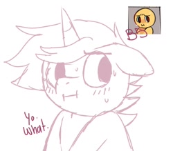 Size: 1600x1400 | Tagged: safe, artist:orcabunnies, imported from derpibooru, part of a set, oc, oc only, pony, unicorn, floppy ears, sketch, solo, sweat