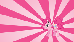 Size: 1920x1080 | Tagged: safe, artist:mlpwallpapermaker, imported from derpibooru, pinkie pie, earth pony, pony, female, mare, smiling, solo, sunburst background, wallpaper