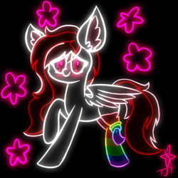 Size: 2048x2048 | Tagged: safe, artist:neonshy02, imported from derpibooru, oc, pony, clothes, gay pride flag, neon, pride, pride flag, socks