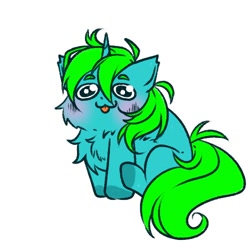 Size: 500x500 | Tagged: safe, artist:mari_deer, imported from derpibooru, oc, pony, :3, :p, blushing, chest fluff, chibi, cute, fluffy, simple background, solo, tongue out, white background