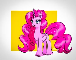 Size: 1368x1074 | Tagged: safe, artist:petaltwinkle, imported from derpibooru, pinkie pie, alicorn, pony, alicornified, pinkiecorn, race swap, solo, xk-class end-of-the-world scenario