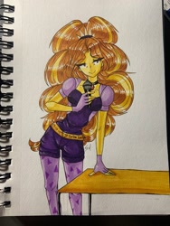 Size: 1536x2048 | Tagged: safe, artist:sirentown, imported from derpibooru, adagio dazzle, human, equestria girls, female, solo, traditional art