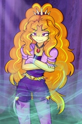 Size: 1358x2048 | Tagged: safe, artist:sirentown, imported from derpibooru, adagio dazzle, human, equestria girls, female, smiling, smirk, solo