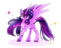 Size: 1368x1074 | Tagged: safe, artist:petaltwinkle, imported from derpibooru, twilight sparkle, alicorn, pony, chest fluff, coat markings, dappled, ear fluff, simple background, solo, twilight sparkle (alicorn), white background
