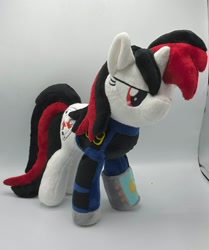 Size: 1714x2048 | Tagged: safe, artist:hibiscusstitch, imported from derpibooru, oc, oc only, oc:blackjack, pony, unicorn, fallout equestria, fallout equestria: project horizons, clothes, fanfic art, horn, irl, jumpsuit, photo, pipbuck, plushie, unicorn oc, vault suit