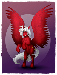 Size: 938x1227 | Tagged: safe, artist:ezrastarscale, imported from derpibooru, oc, oc:draco scales, alicorn, rearing, spread wings, wings