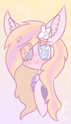 Size: 1128x1946 | Tagged: safe, artist:neonshy02, imported from derpibooru, oc, pony, blushing, flower, flower in hair, heart, heart eyes, solo, wingding eyes