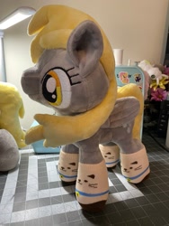 Size: 1536x2048 | Tagged: safe, artist:hibiscusstitch, imported from derpibooru, derpy hooves, pegasus, pony, clothes, female, irl, photo, plushie, socks, solo