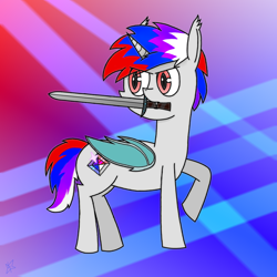 Size: 2798x2798 | Tagged: safe, artist:neonshy02, imported from derpibooru, oc, pony, mouth hold, solo, sword, weapon