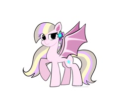 Size: 1368x1074 | Tagged: safe, artist:petaltwinkle, imported from derpibooru, oc, oc only, oc:petal twinkle, bat pony, pony, simple background, solo, white background