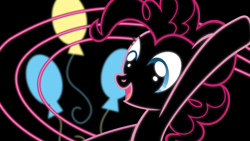 Size: 1920x1080 | Tagged: safe, artist:blackgryph0n, artist:quanno3, artist:rdbrony16, edit, imported from derpibooru, pinkie pie, earth pony, pony, black background, cutie mark, female, hooves up, mare, neon, open mouth, open smile, simple background, smiling, solo, wallpaper, wallpaper edit