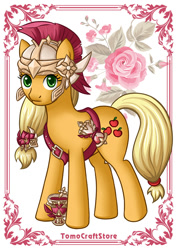 Size: 709x1000 | Tagged: safe, artist:facja, imported from derpibooru, applejack, earth pony, pony, genshin impact, looking at you