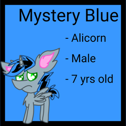 Size: 1280x1280 | Tagged: safe, artist:bluedeerfox14, imported from derpibooru, oc, oc only, alicorn, pony, alicorn oc, big ears, horn, male, solo, stallion, wings, young