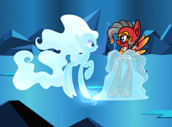 Size: 1024x757 | Tagged: safe, imported from derpibooru, oc, oc only, oc:hot spot, oc:sheer cold, earth pony, ice pony, object pony, original species, pegasus, pony, female, ice, mare