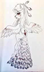 Size: 2014x3263 | Tagged: safe, artist:rily, imported from derpibooru, oc, oc only, bird, peacock, pegasus, pony, photo, solo