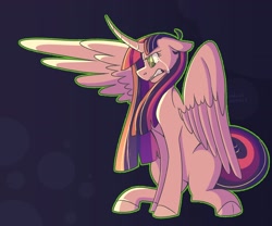 Size: 3000x2500 | Tagged: safe, artist:irradiatedart, imported from derpibooru, twilight sparkle, alicorn, pony, cloven hooves, crying, curved horn, female, gradient background, horn, solo, twilight sparkle (alicorn)