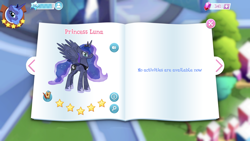 Size: 1334x750 | Tagged: safe, imported from derpibooru, screencap, princess luna, alicorn, crystallized, gameloft, my little pony: magic princess