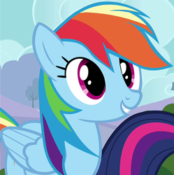 Size: 1034x1038 | Tagged: safe, imported from derpibooru, screencap, rainbow dash, twilight sparkle, alicorn, pegasus, pony, it ain't easy being breezies, season 4, cropped, cute, dashabetes, female, mare, offscreen character, solo focus, twilight sparkle (alicorn)