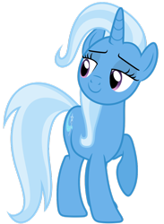 Size: 766x1044 | Tagged: safe, artist:reginault, imported from derpibooru, trixie, pony, unicorn, blue coat, blue mane, looking sideways, looking to the left, purple eyes, raised hoof, simple background, solo, three quarter view, transparent background, vector