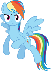Size: 758x1054 | Tagged: source needed, safe, artist:dashiesparkle, imported from derpibooru, rainbow dash, pegasus, pony, angry, female, flying, frown, g4, looking at you, magenta eyes, mare, simple background, solo, spread wings, transparent background, vector, wings