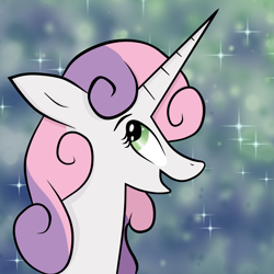 Size: 3000x3000 | Tagged: safe, artist:sweetai belle, derpibooru exclusive, imported from derpibooru, sweetie belle, pony, avatar, bust, cute, female, mare, phoebe and her unicorn, portrait, solo