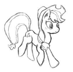 Size: 1132x1123 | Tagged: safe, artist:phillnana, imported from derpibooru, applejack, earth pony, pony, female, hat, sketch, solo