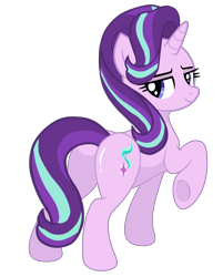 Size: 3984x4952 | Tagged: safe, artist:shiningblueshield, imported from derpibooru, starlight glimmer, pony, unicorn, absurd resolution, bedroom eyes, butt tail, female, looking at you, looking back, looking back at you, mare, simple background, smiling, smiling at you, smirk, solo, stupid sexy starlight glimmer, three quarter view, transparent background